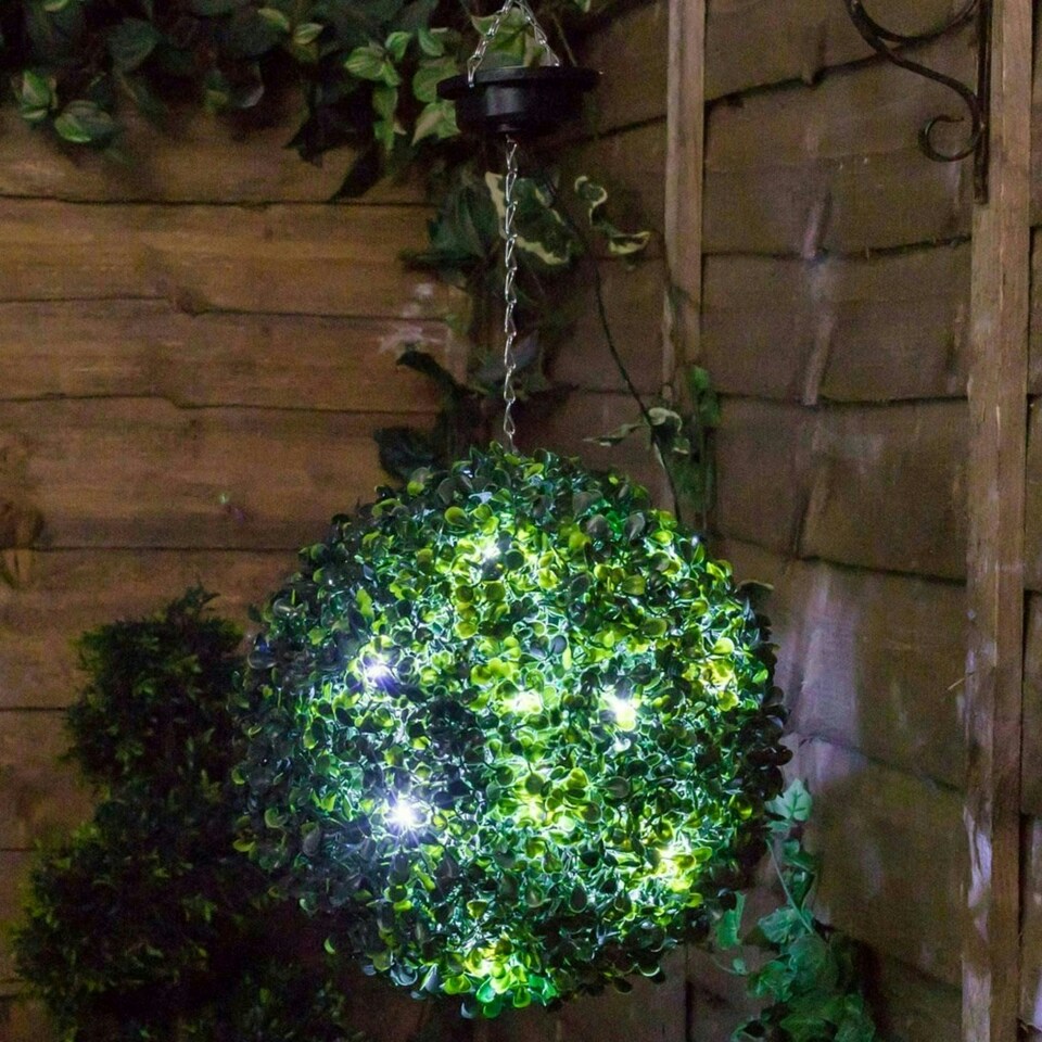 image 1 of Primrose The Big Buxus Ball Artificial Grass Topiary Ball with LEDs 38cm