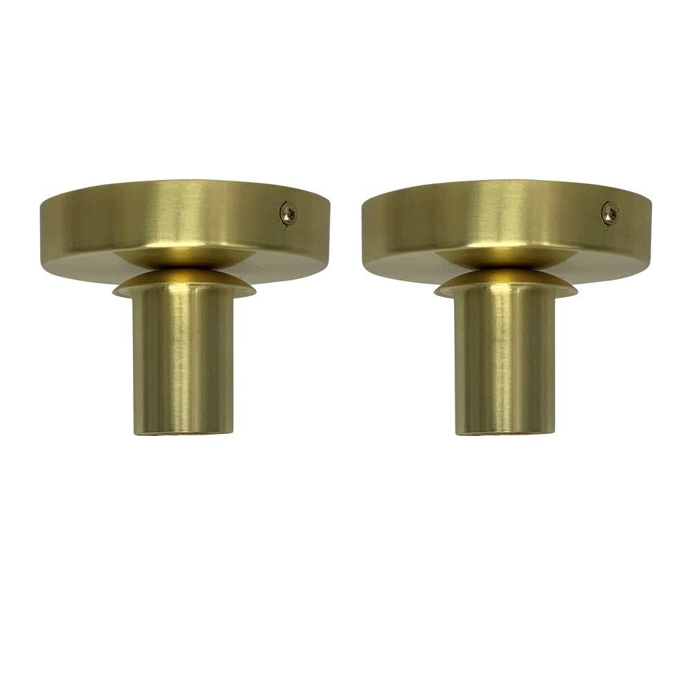 First Choice Lighting Set of 2 Cynthia - Satin Brass Ceiling Flush Ceiling Lights for Shades in Gold