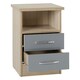 image 7 of Nevada 2 Drawer Bedside Cabinet Brown | Rustic Oak