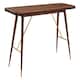 image 1 of Interiors by Premier Walnut Wood Console Table with Leather Trim, Modern Retro Entryway Table with Brass Accents, Console Table Gold
