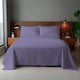 image 2 of Microfibre Soft Touch Flat Sheet Plain Dyed Bed Linen | Purple | Single