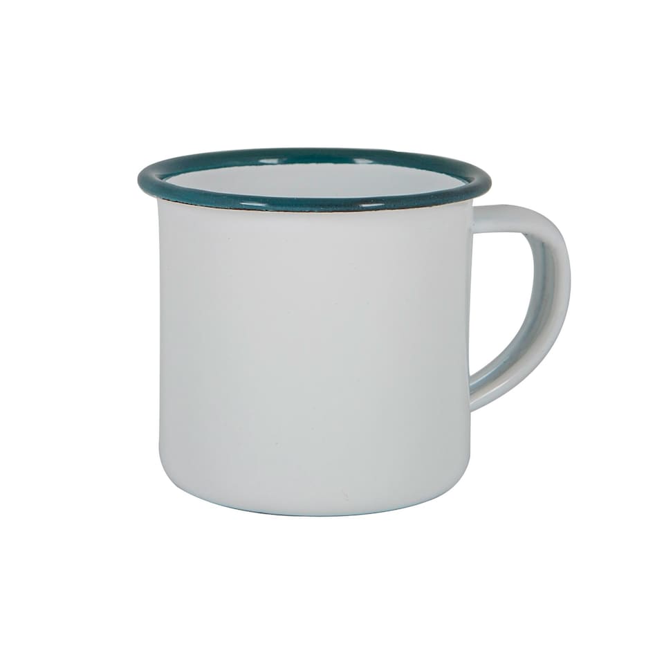 image 1 of Argon Tableware White Enamel Espresso Cups - 130ml - Green - Pack of 6 | Green | Green