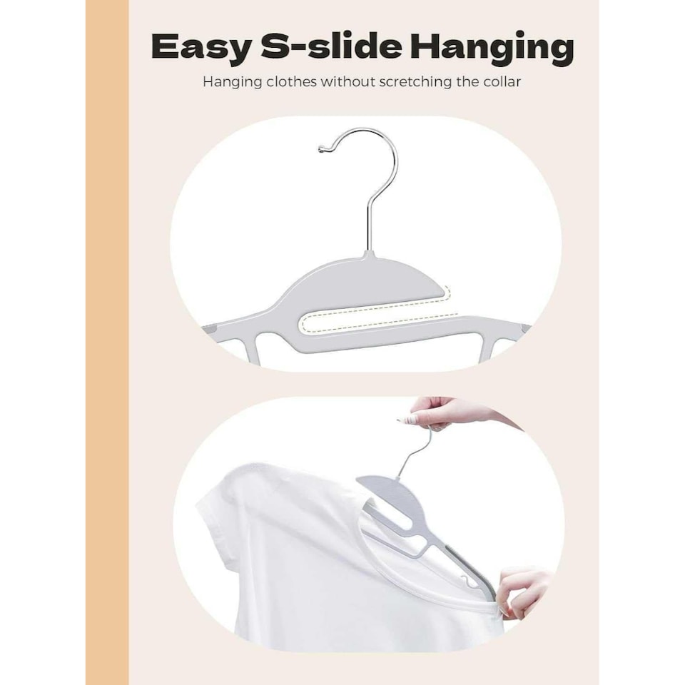 image 1 of Dyzi White Plastic Coat Hangers Pack of 30