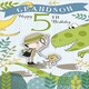 image 2 of Cute Explorer and Dinosaur Design Grandson 5th Birthday Card