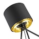 image 4 of Black Tripod Table Lamp with Gold Metal Ring and Cotton Drum Shade