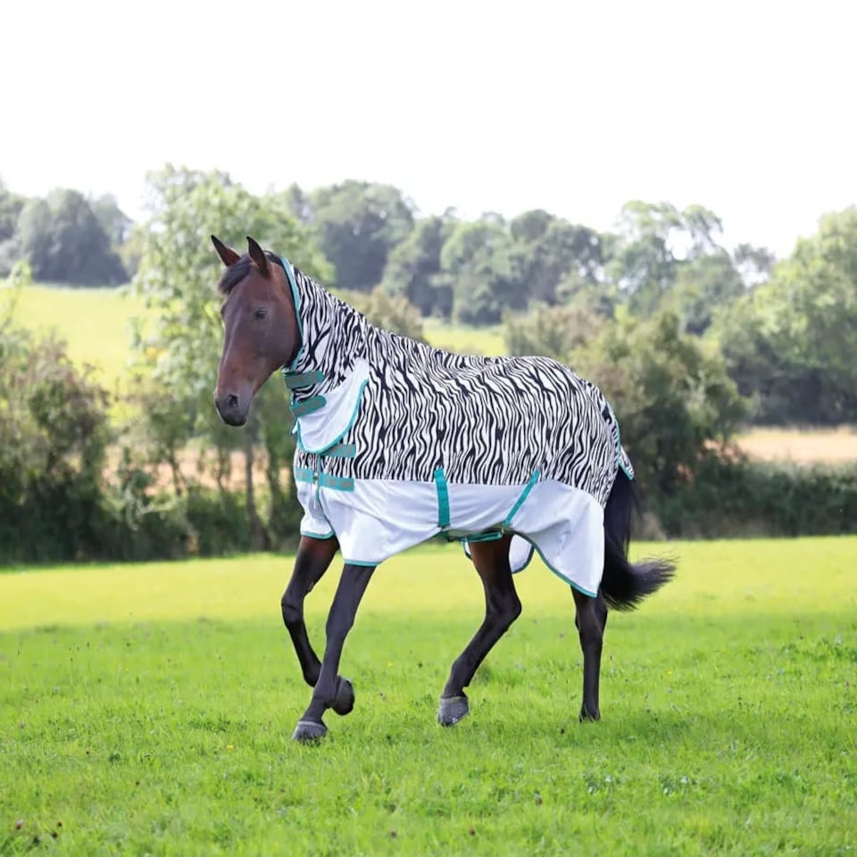 image 1 of Shires Tempest Original  Zebra Fly Combo White | Size: 75 Inch
Colour: Zebra Print