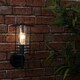 image 1 of ValueLights IP44 Rated Black Fisherman's Lantern Cage Outdoor Garden Wired Wall Light