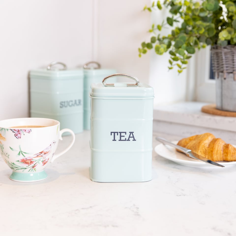 image 1 of KitchenCraft Tea Tin Blue Metal