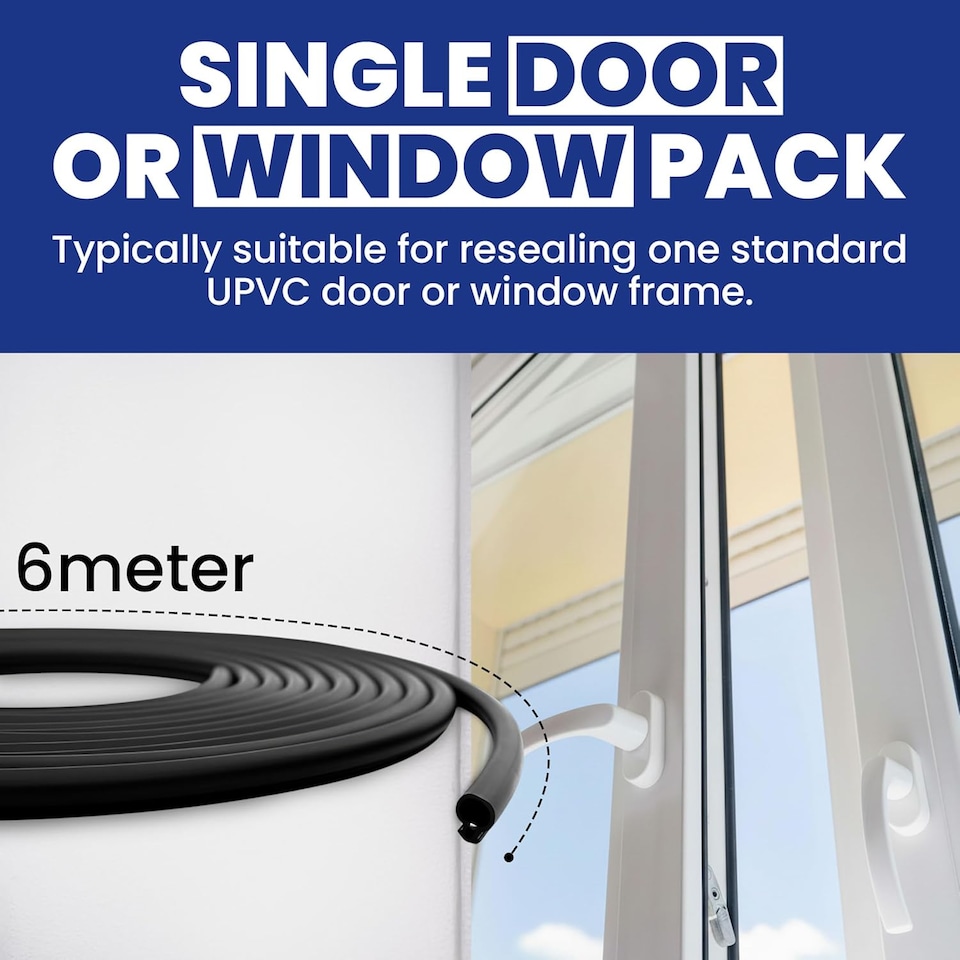 image 1 of Exitex 6m uPVC Push Fit Replacement Gasket Seal for Doors & Windows