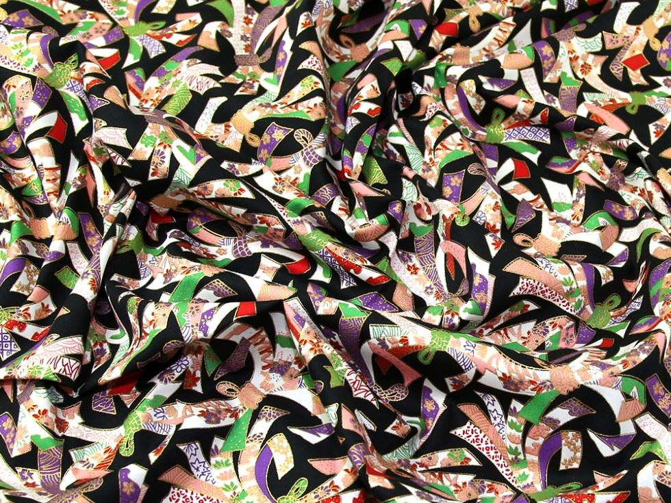 John Louden Black Metallic 100% Cotton Poplin Dressmaking Fabric, 110cm / 43" Wide - per metre