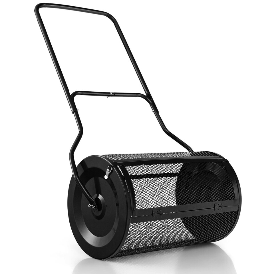 image 1 of 27 Inch Compost Spreader Peat Moss Spreader with Upgrade U-shaped Handle
