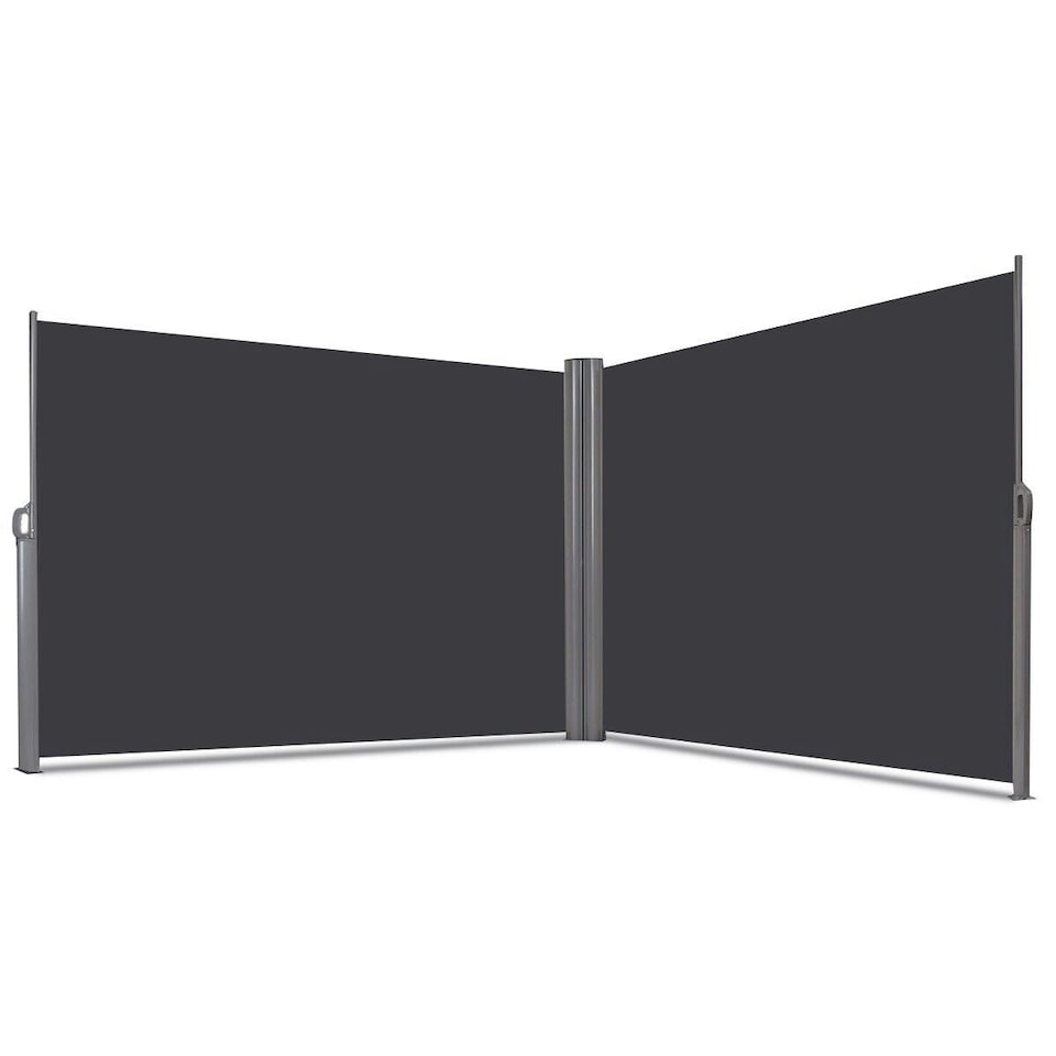 image 1 of COSTWAY 1.6x6M Retractable Folding Side Awning Screen Divider Grey