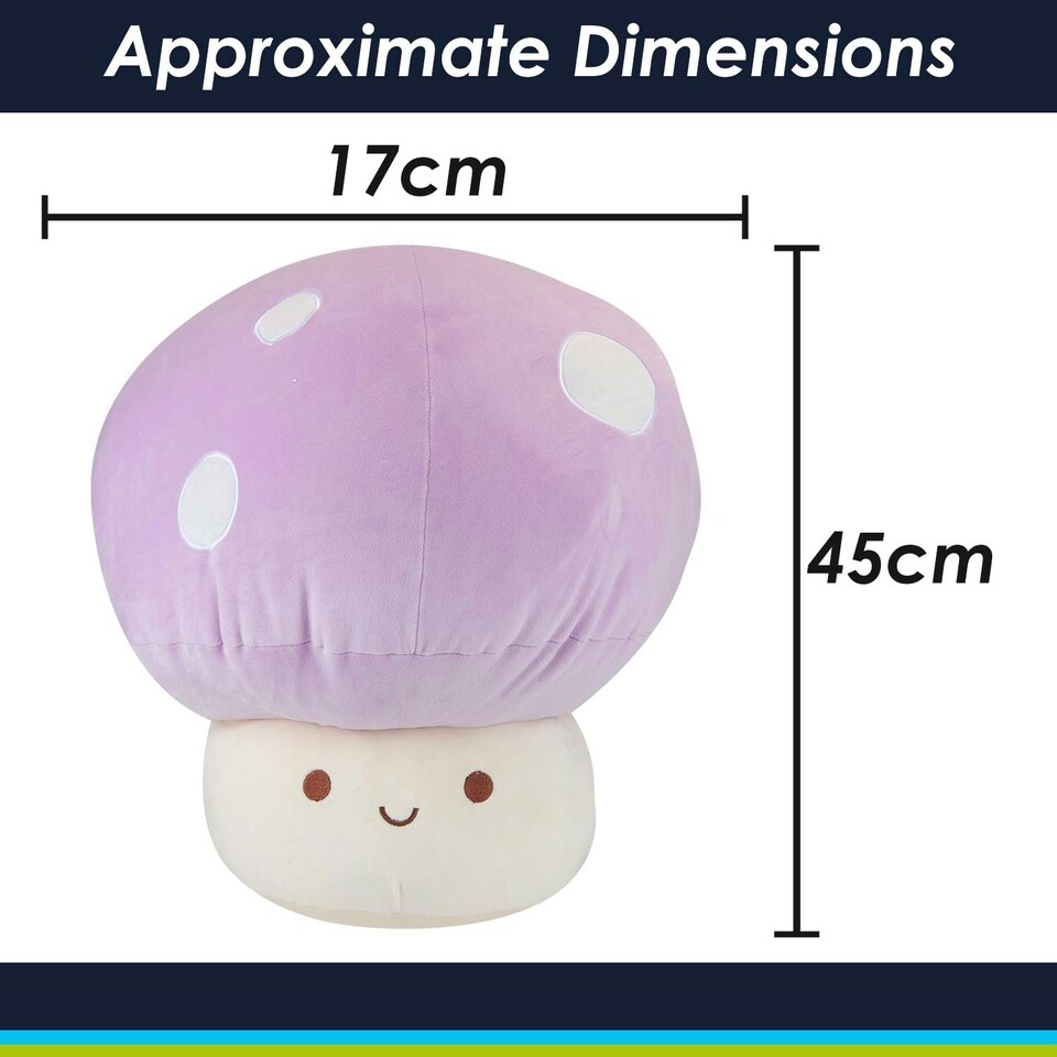 image 1 of Lilac Mushroom Mochi Soft Toy Cute Plushie Huggable Cuddly Plush 45cm Lilac