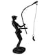 image 4 of Metal Sculpture off a Man with a Fishing Rod Reeling in his Catch Rustic Figurine Hobby Gift Sweet Memories Grandfather Father Son Vintage Decor Gift Present