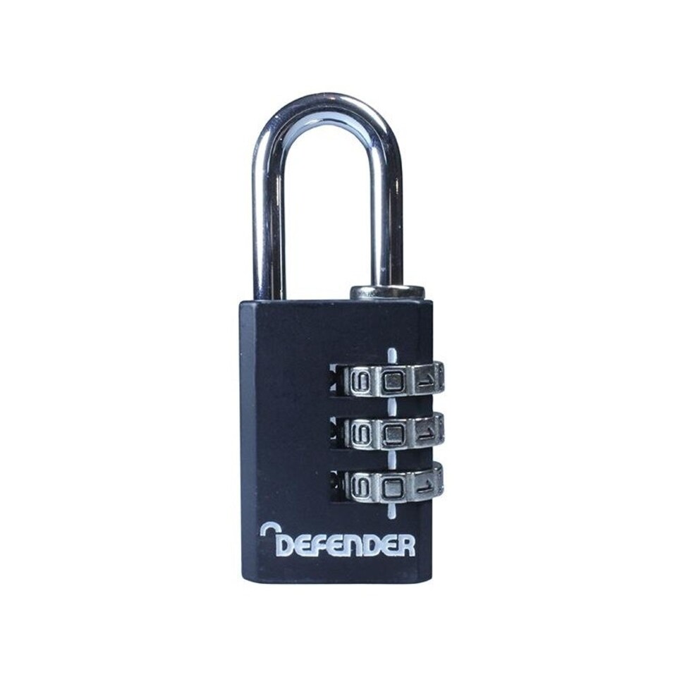 Defender Die-cast Combination Padlock - Multi Colour - 30mm