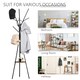 image 7 of HOMCOM 180cm Free Standing Coat Rack Metal Shelf Holder Stand Hat Hanger Brown