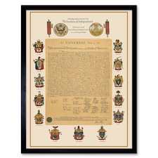 USA Declaration of Independence US Congress 12x16" Framed Wall Art Print