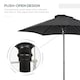 image 6 of Outsunny 2m Parasol Patio Umbrella, Outdoor Sun Shade with 6 Ribs Black