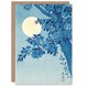 image 1 of Ohara Koson Art Card Blossoming Cherry on Moonlit Night
