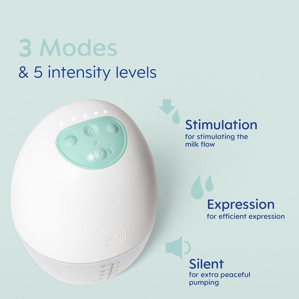 image 1 of MAM Move Single Wearable Breast Pump with 3 Modes and Silent Breast Milk Pump
