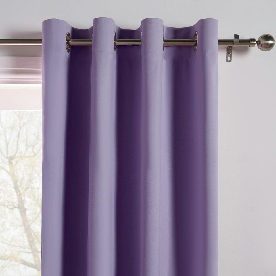 image 1 of OHS Kids Plain Thermal Blackout Eyelet Curtains, 66x54" - Lilac