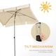 image 3 of Outsunny 2 x 1.3m Garden Parasol Umbrella, Outdoor Market Table Umbrella with Ruffles  Aluminium Pole, Rectangular Tilting Parasol Sun Shade Canopy, Beige