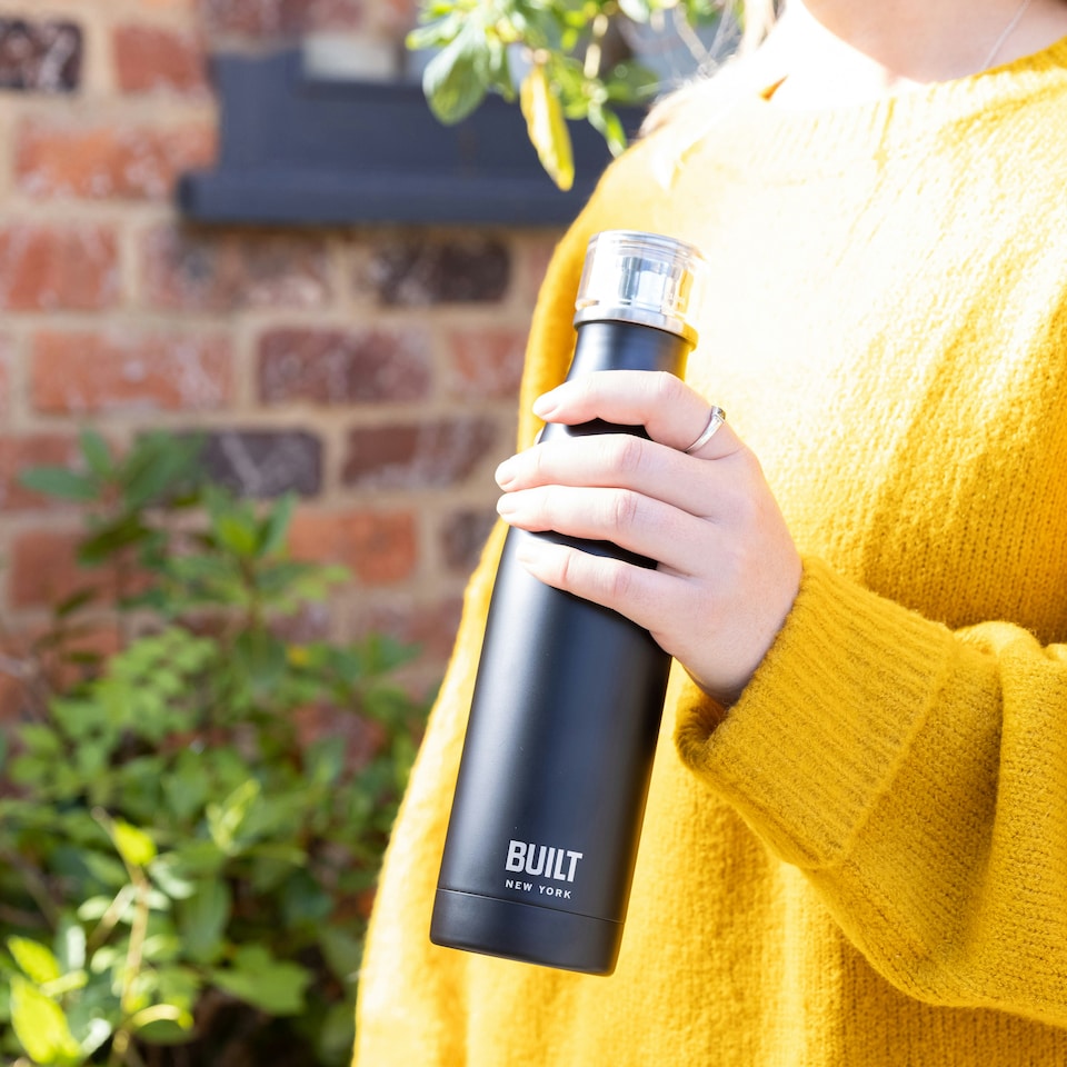 image 1 of BUILT Insulated Bottle Bag with Shoulder Strap and Food-Safe Thermal Lining - 'Galaxy'