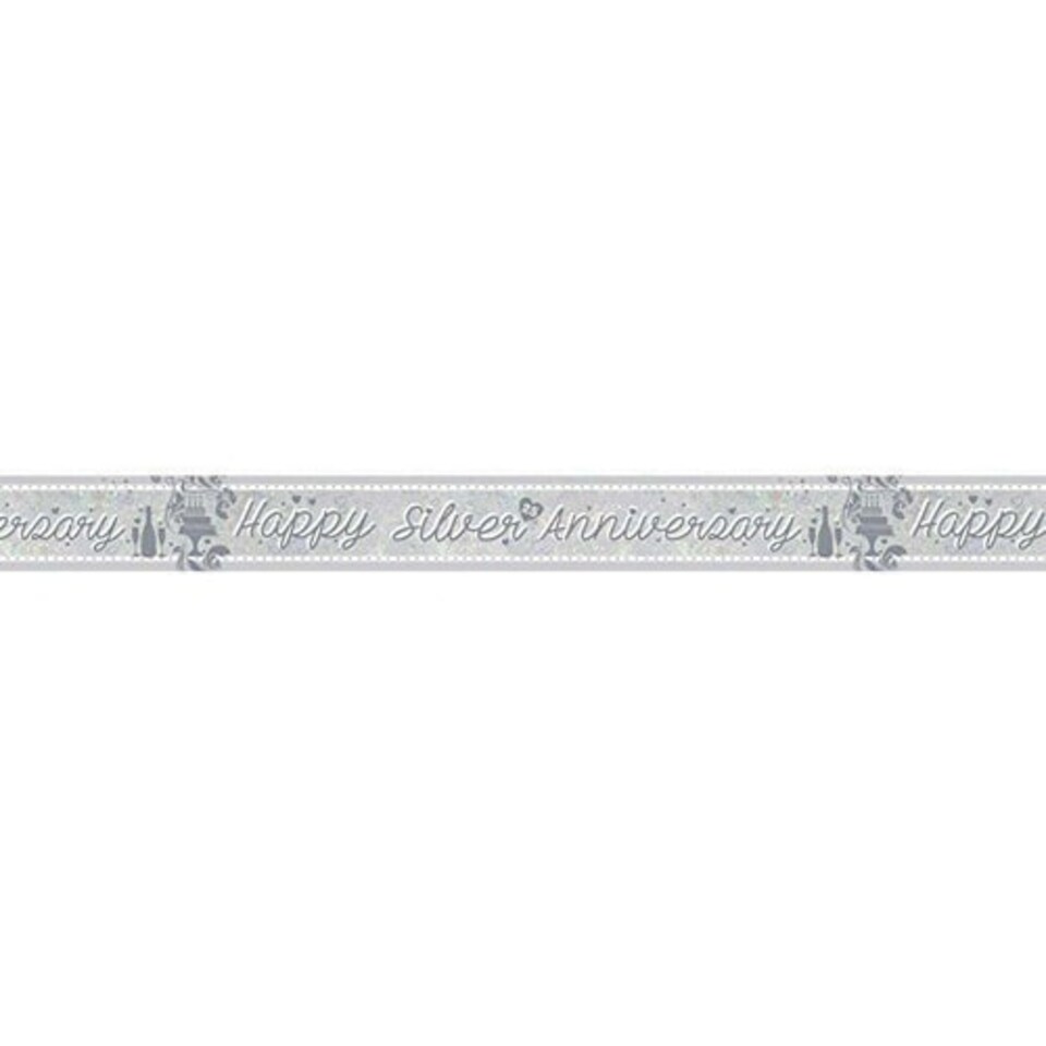 Silver Anniversary Holographic Foil Banner 270cm