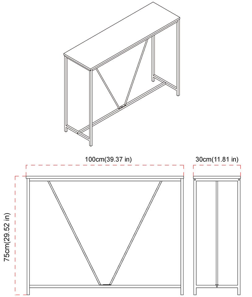 image 1 of Wooden Console Table Living Room Slim Display Shelf Hallway Entryway Furniture | Black | Oak