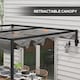 image 4 of Outsunny 3 x 4m Wall Mounted Pergola with Retractable Roof, Dark Grey