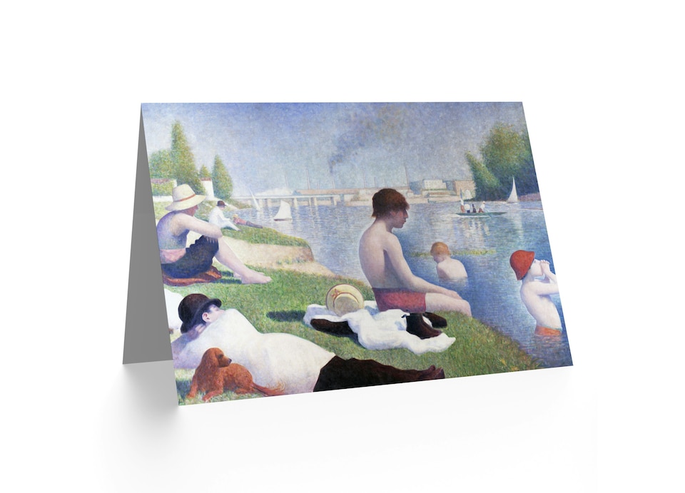 image 1 of Seurat Bathers at Asnieres Painting Fine Art Greeting Card