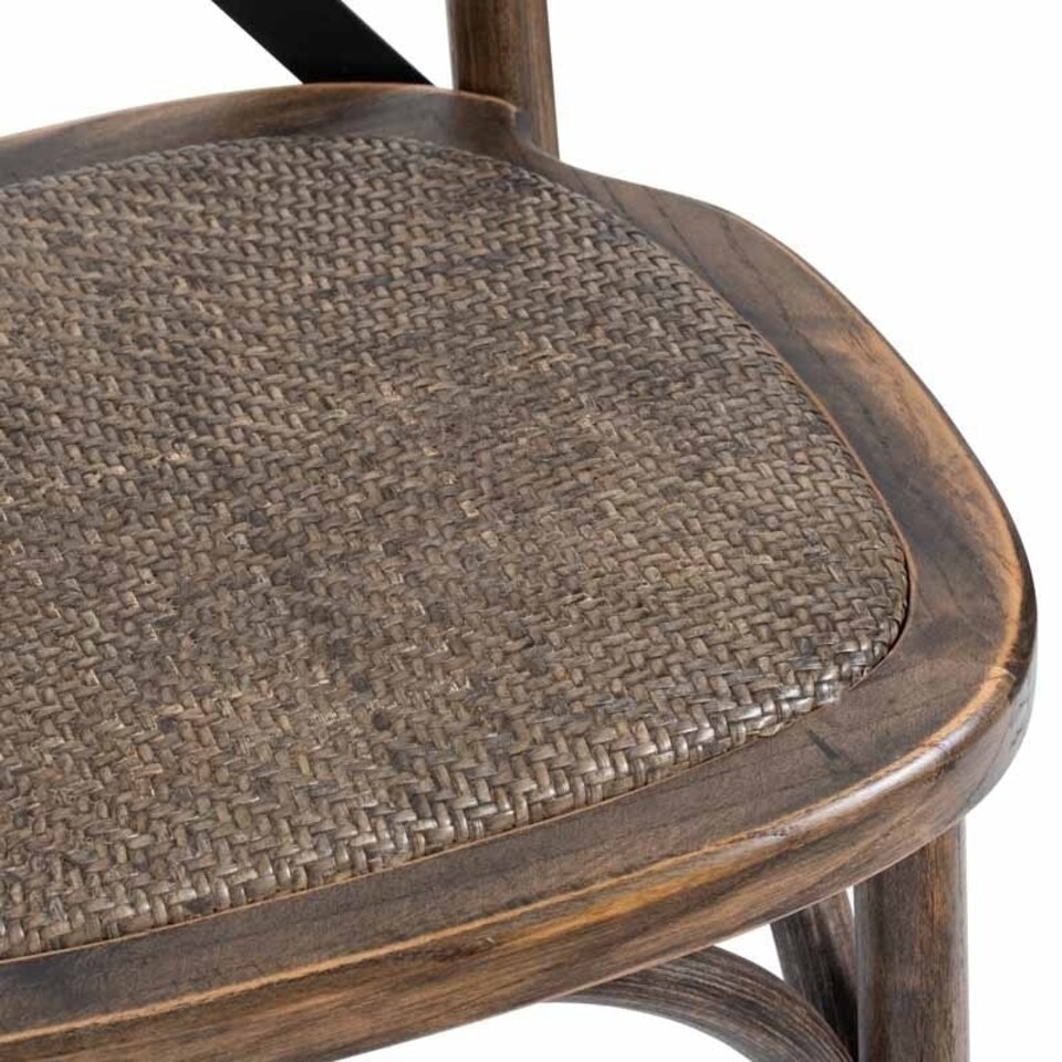 image 1 of Cross Back Dining Chair - Oak - L41 x W42 x H88 cm - Brown Brown