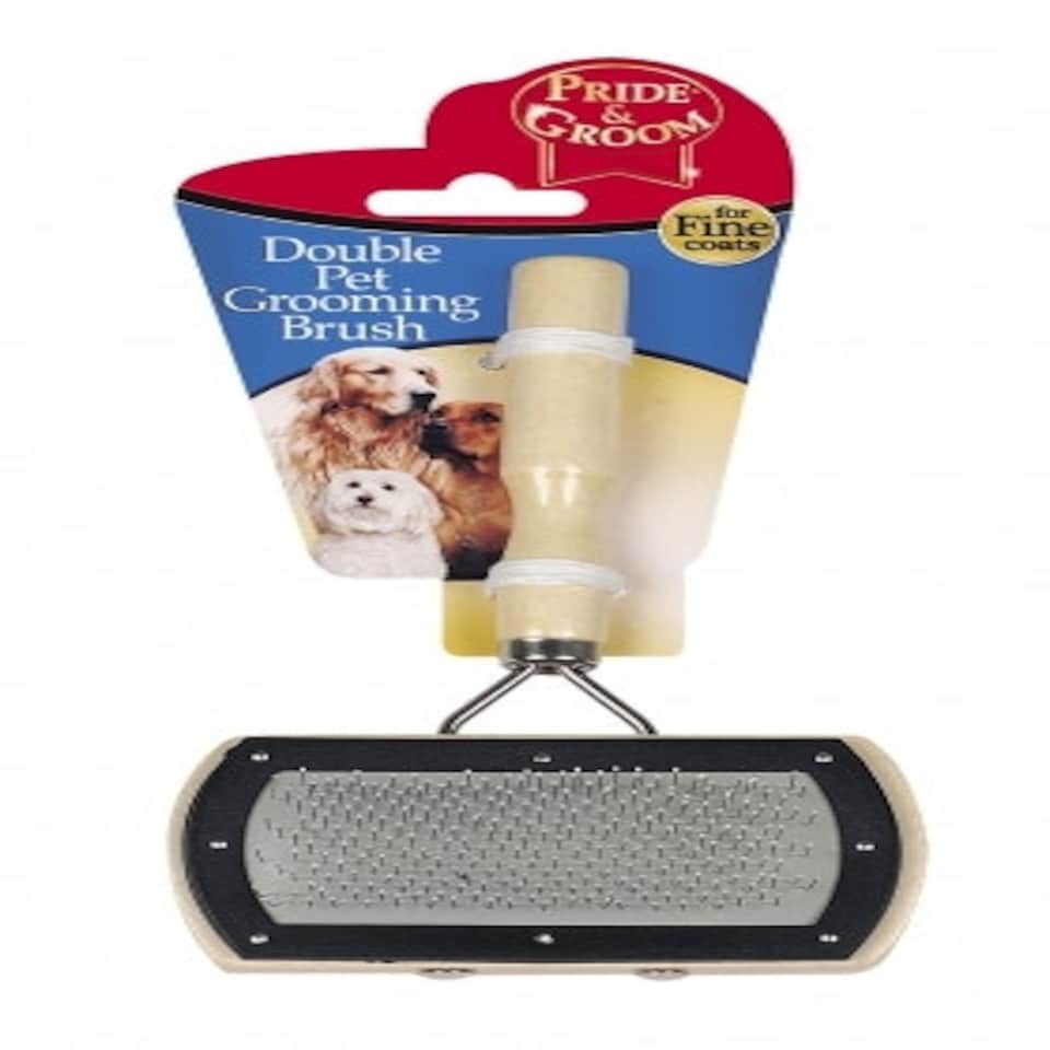 image 1 of Double Sided Pet Grooming Brush - For Fine Coats