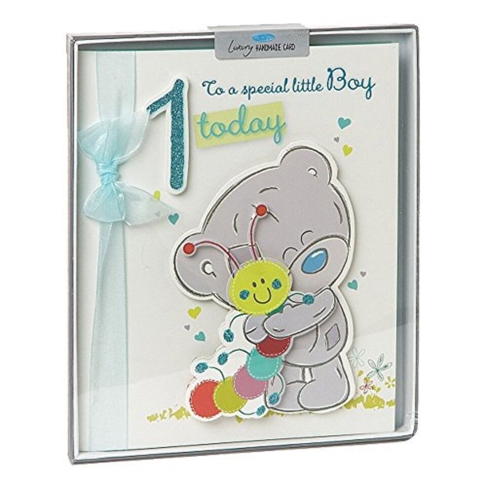 image 1 of 1st Birthday Boy Me to You Bear Handmade Boxed Card
