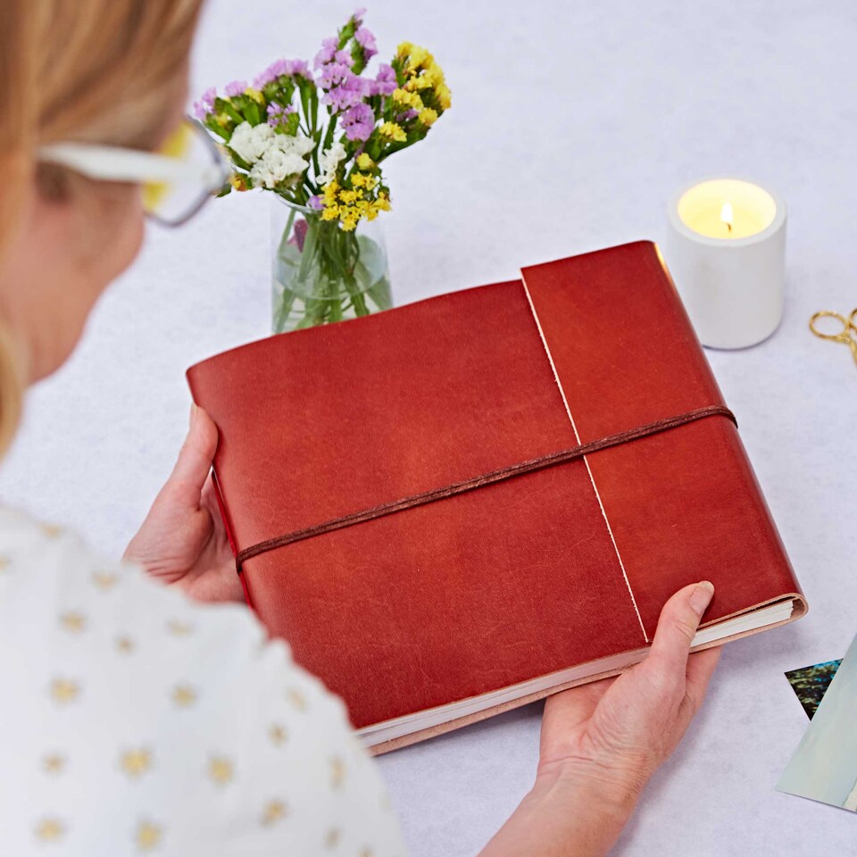 image 1 of Distressed Leather Photo Album