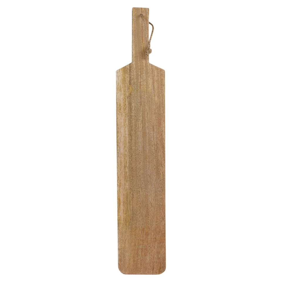 image 1 of Large Teak Wood Chopping Cutting Board with Hanging Rope Handle | Brown | 1