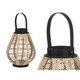 image 3 of Candleholder Lantern With handle Beige Wood Cloth 25 x 30 x 25 cm (2 Units) N/A