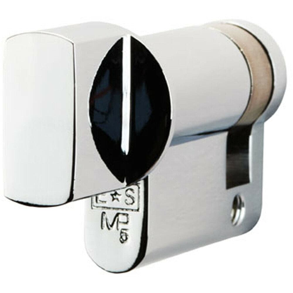 Loops 45mm Euro Single Thumbturn Twist Lock 5 Pin Polished Chrome Internal Door