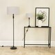 image 2 of ValueLights Maggie Black Candlestick Table Lamp White Shade | Black