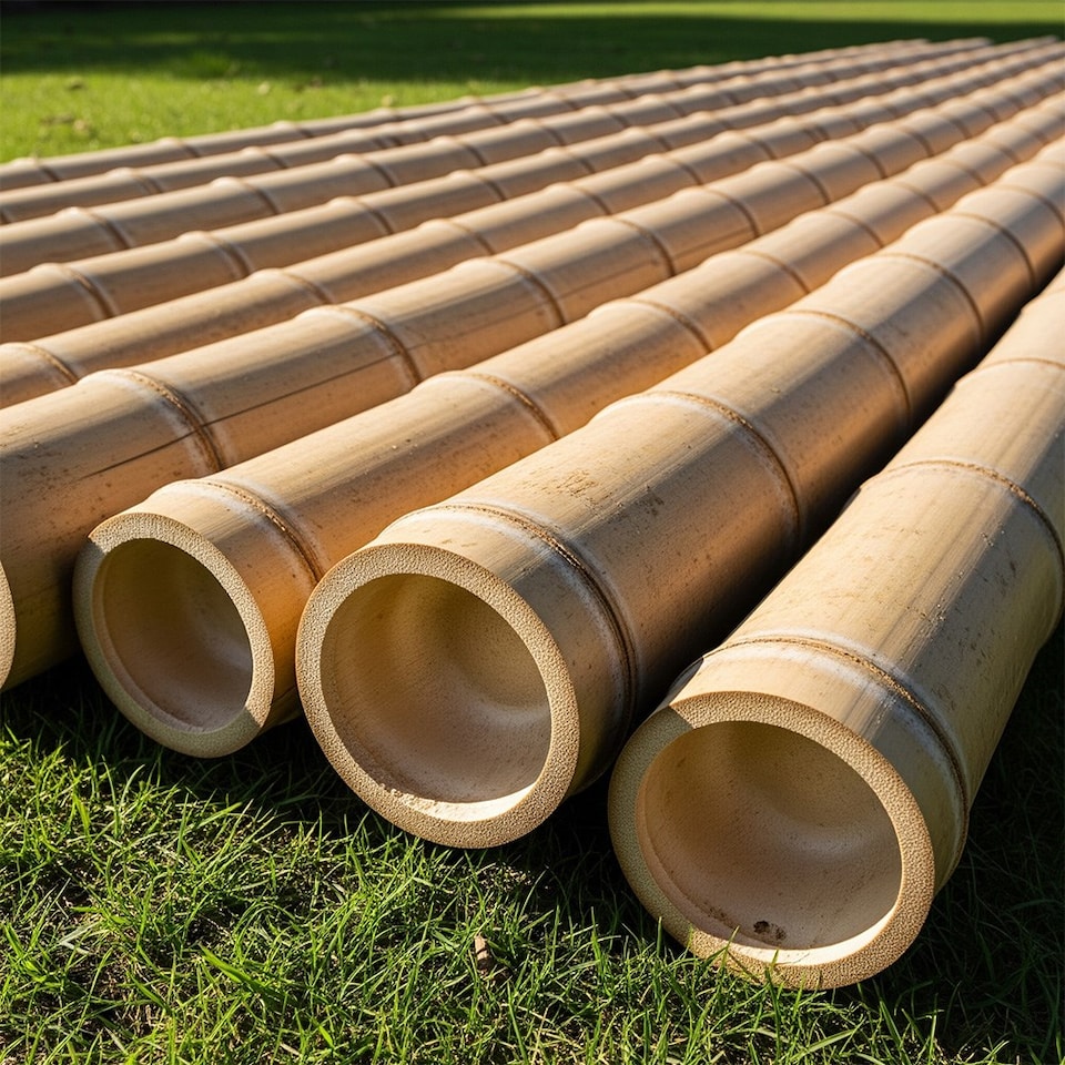 image 1 of 3m Bamboo Sail Shade Support Pole 12-14cm Diameter | Brown | Brown | 1
