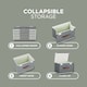 image 4 of DMD 5-Pack Collapsible Storage Boxes with Lids, Stackable Fabric Storage Cubes | Grey