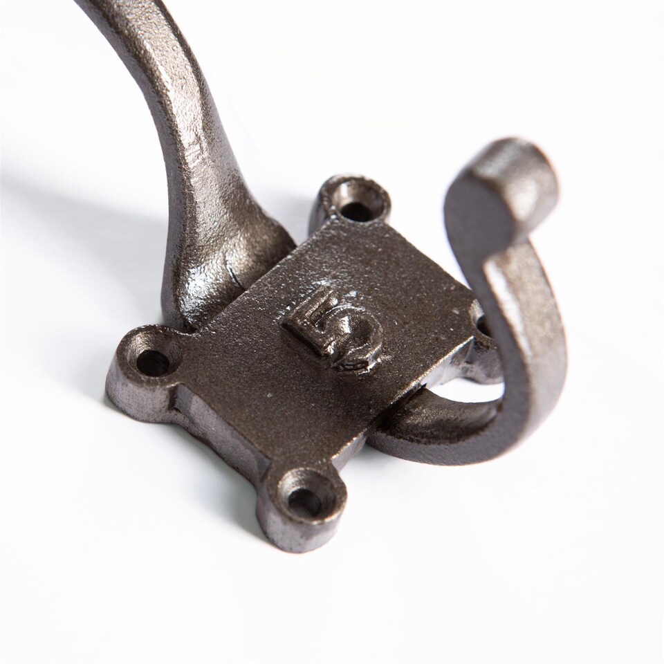 image 1 of Hammer & Tongs Number 5 Double Wall Hook - W50mm x H115mm - Raw