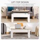 image 4 of HOMCOM Lift Top Coffee Table with Hidden Storage Compartment, Lift Tabletop Pop-Up Center Table for Living Room | White