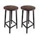 image 1 of Groundlevel Set Of 2 Wooden Tall Bar Stools Bar Chair Breakfast Kitchen Counter | Brown | Brown