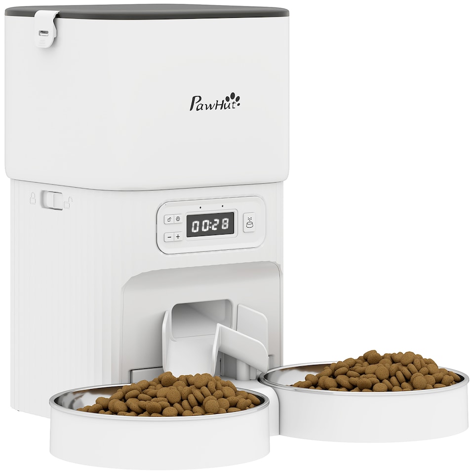 image 1 of PawHut Automatic Cat Feeder Timed Portion Control 4L