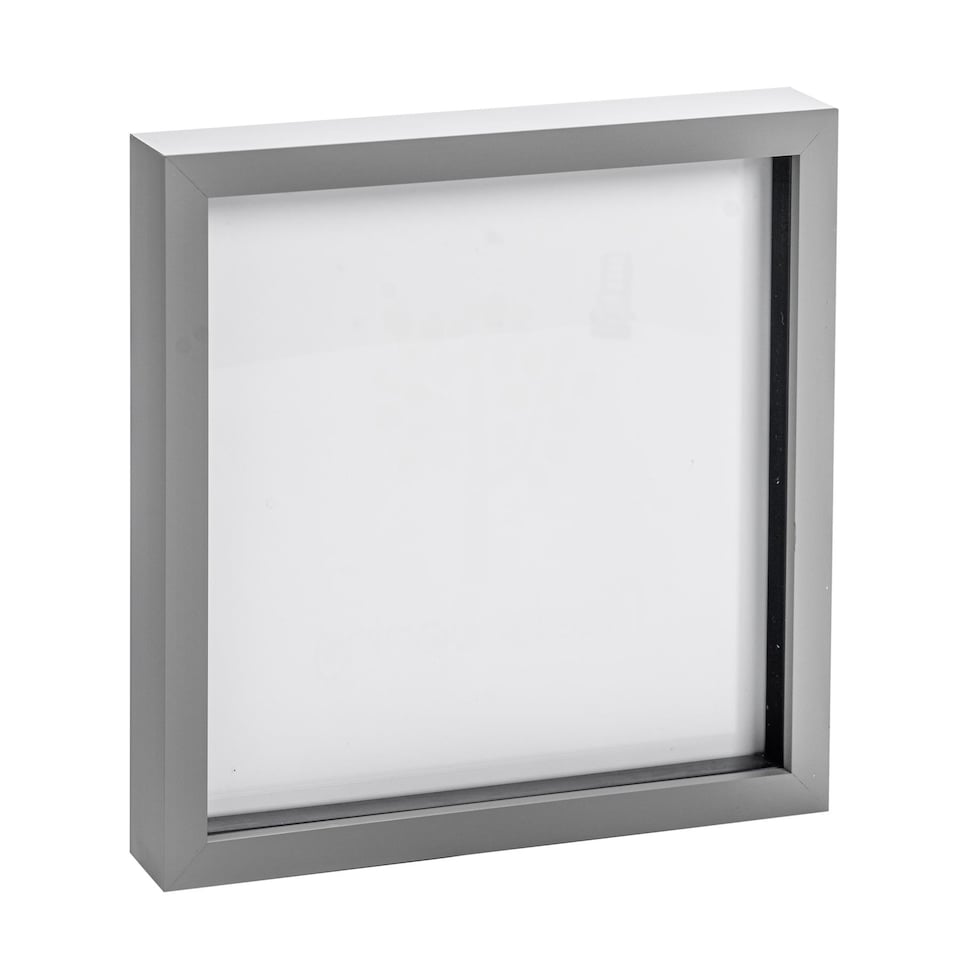 image 1 of Nicola Spring 10 x 10" Photo Frame - Grey - 3D Photo Frame Picture Frame Box Portrait Display Case (53 x 53cm)