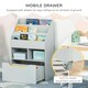 image 4 of HOMCOM Kids Bookcase, Toy Box w/ Storage Drawer, Wheels for Bedroom - Grey 