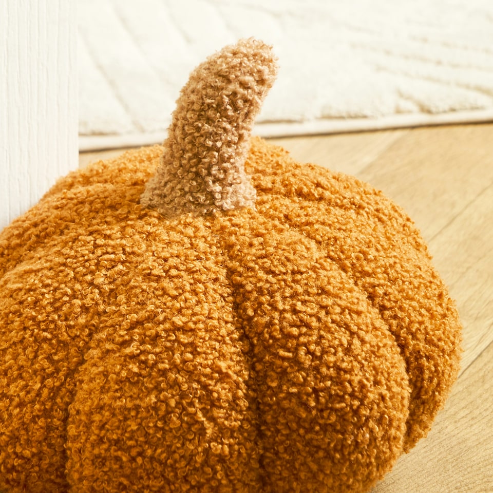 image 1 of OHS Pumpkin Halloween Autumn Fall Decor Soft Boucle Heavy Weighted Home Office Door Stopper