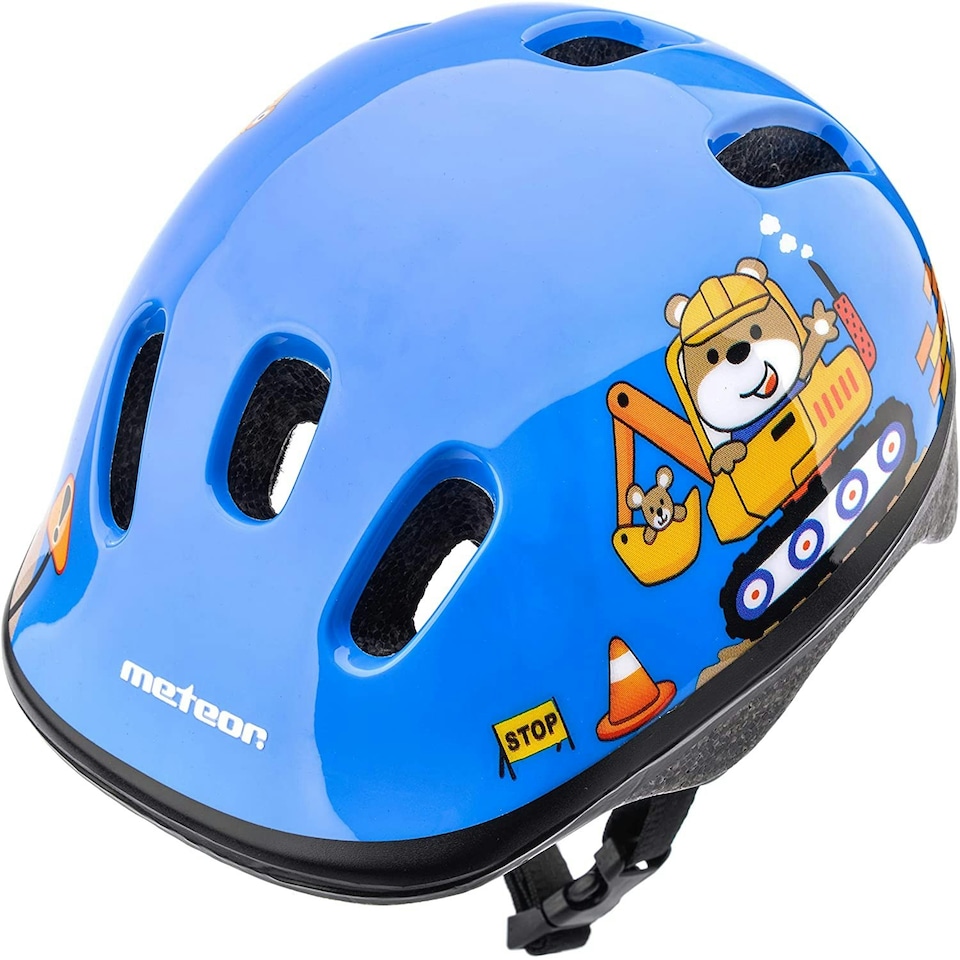 image 1 of Helmet for Kids Toddlers – Lightweight Adjustable Bike Helmet for Boys & Girls – Safety Crash Protection for Cycling, Scooter, Skateboard – KS06 Blue | Teddy Builder | S