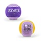 image 1 of Pre-Personalised Dog Ball Gift Pack 2pcs Purple Rosie